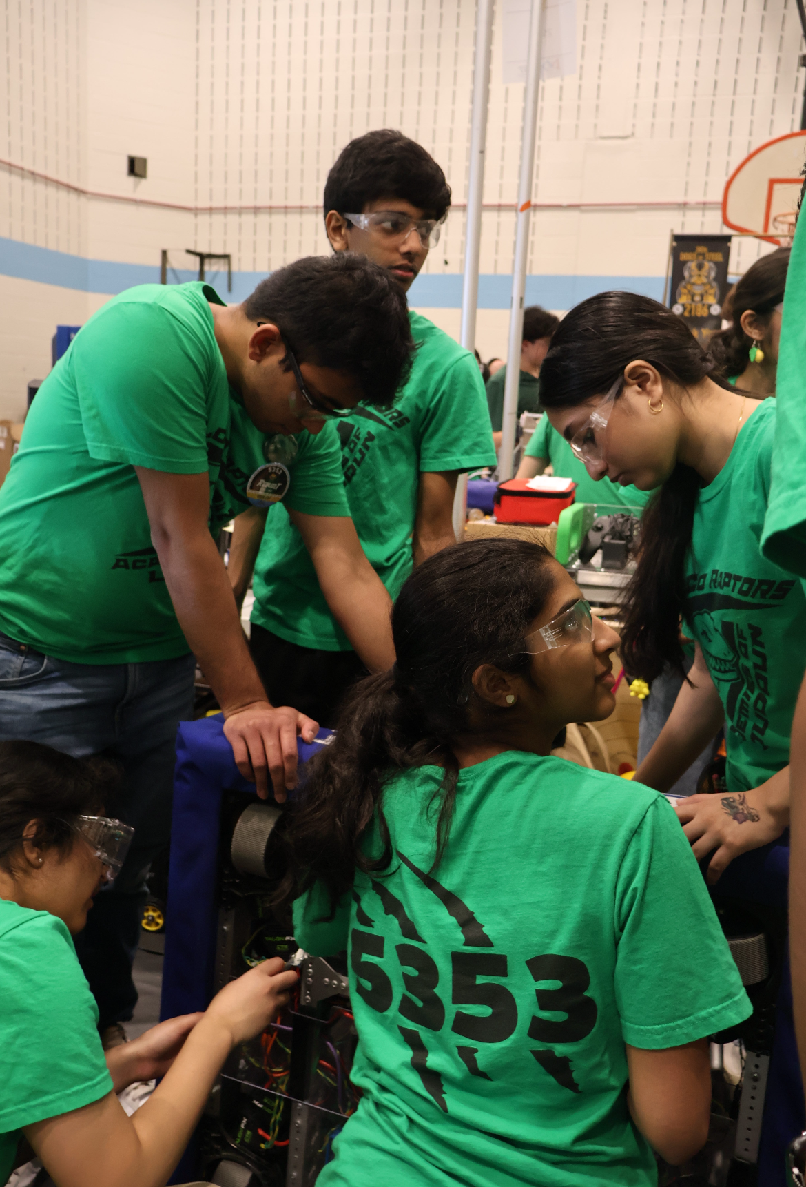 Vaishnavi leading her robotics team